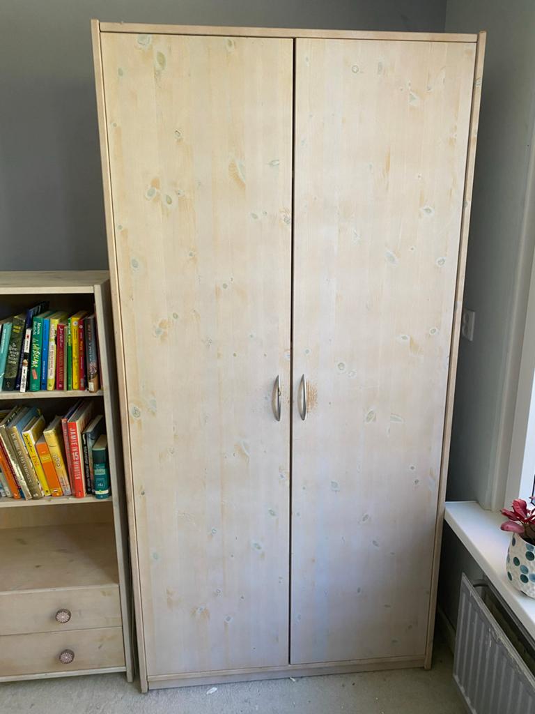 Deense Kledingkast Lifetime - Whiteash Hout, Huis en Inrichting, Kasten | Kledingkasten, Gebruikt, 100 tot 150 cm, Ophalen of Verzenden