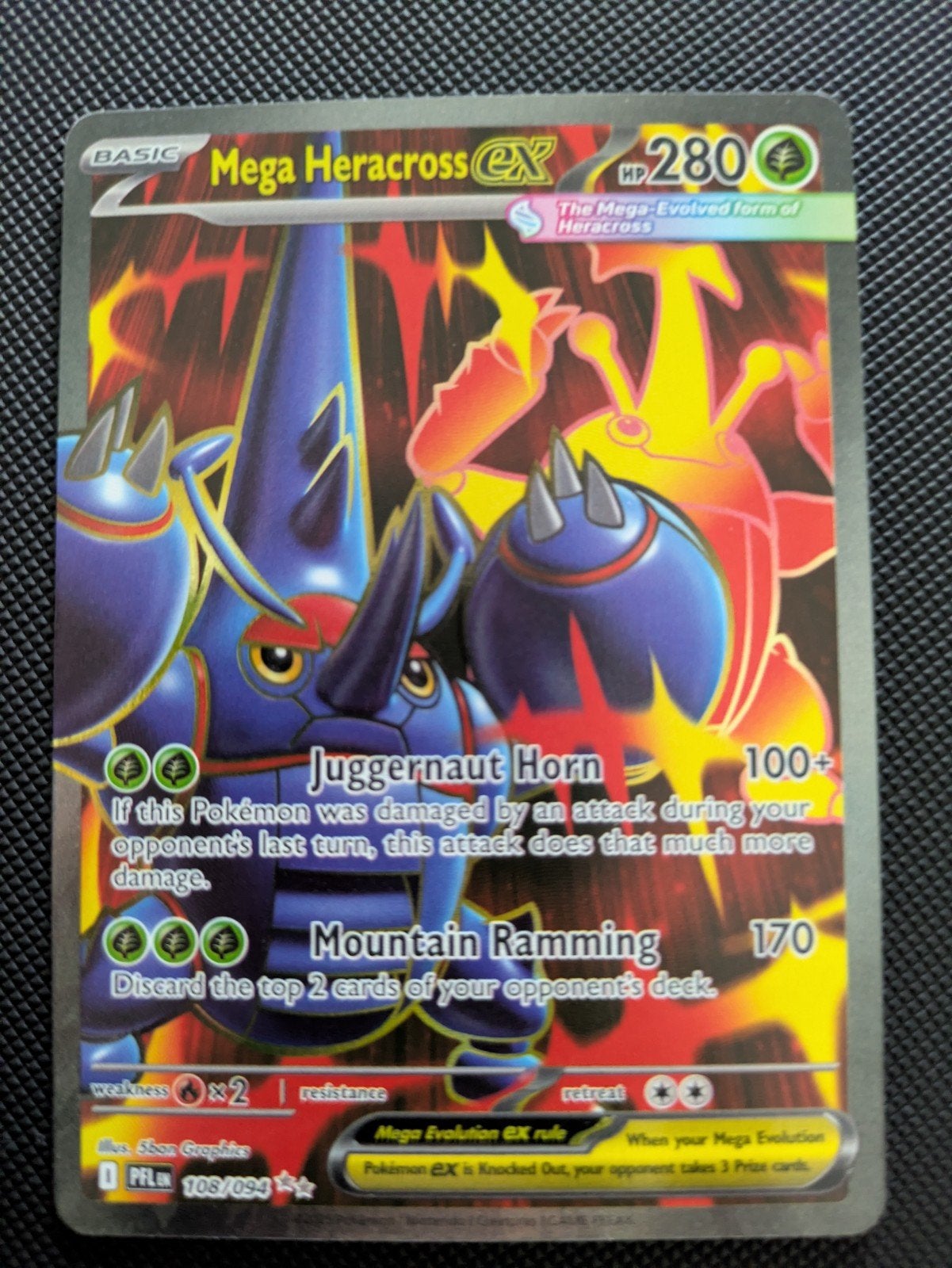 Mega Heracross EX 108/094 PFL, Ophalen of Verzenden, Zo goed als nieuw