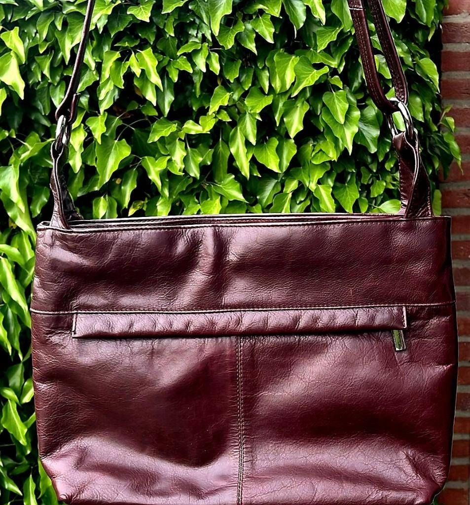 Lederen Damestas Cellini donkerbruin nieuw, Ophalen of Verzenden, Nieuw, Bruin, Handtas