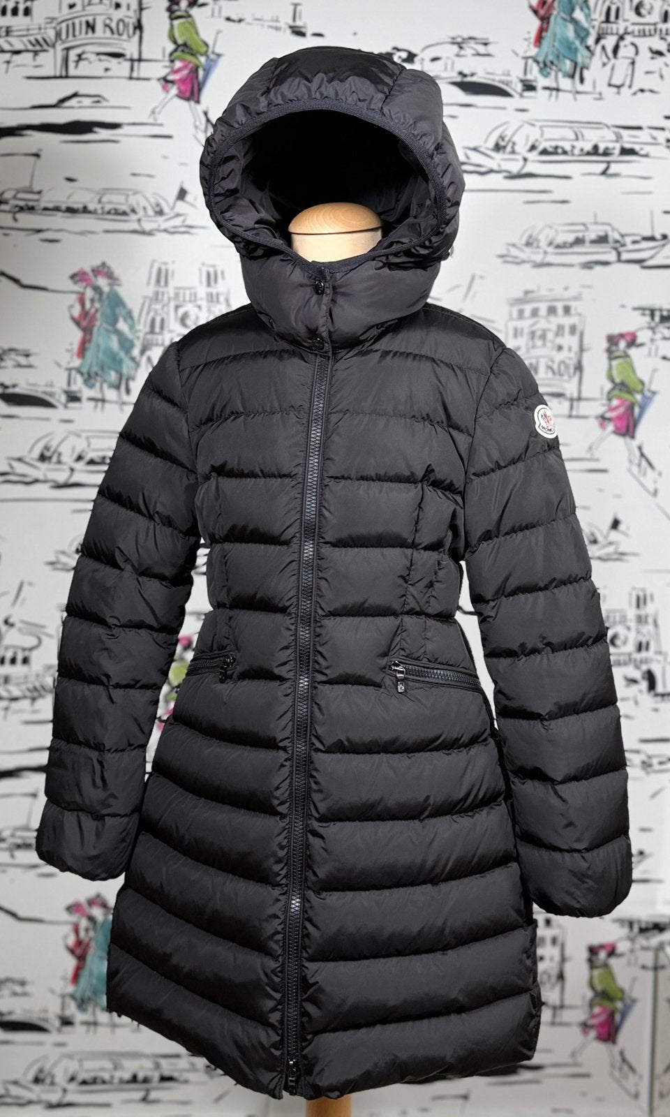 Moncler zwarte charpal winterjas meisje maat 10 (780 euro), Moncler EU, Meisje, Nieuw, Ophalen of Verzenden