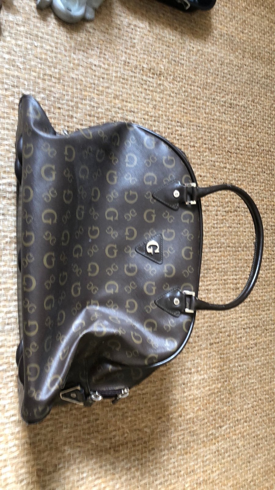 Guess Reistas Bruin met G-logo's en Schouderband, 40 tot 60 cm, 20 tot 30 cm, Bruin, Ophalen of Verzenden