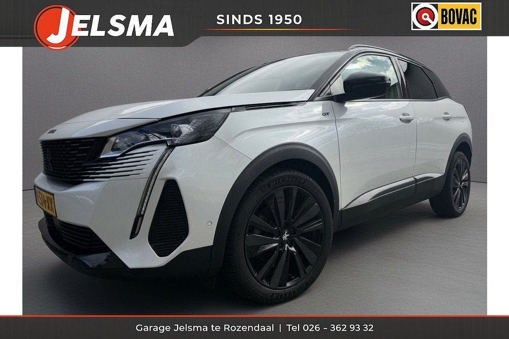 Peugeot 3008 130pk PT Facelift model GT-line, Camera | Navi, Auto's, Peugeot, Gebruikt, 1199 cc, Leder en Stof, Wit