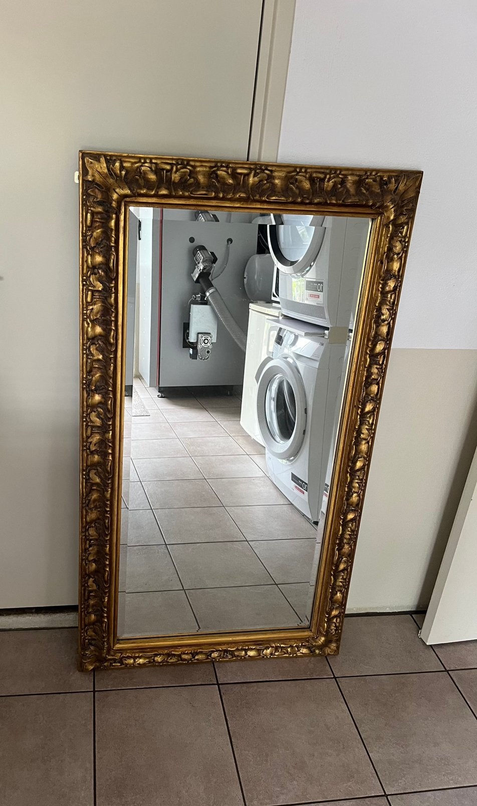 Goudkleurige barok spiegel 80x140, Ophalen, Rechthoekig