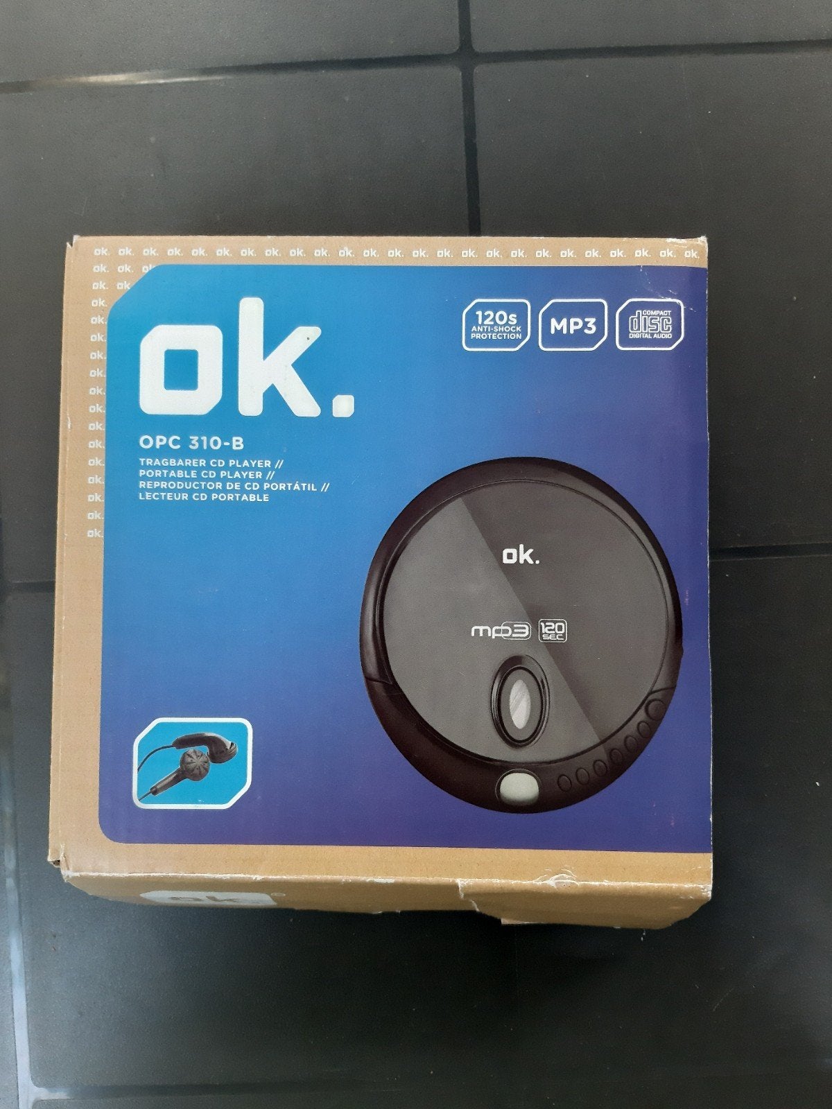 OK. OPC310-B Draagbare CD/MP3-speler met LCD en Bass Boost, Ophalen of Verzenden, Nieuw, Overige merken
