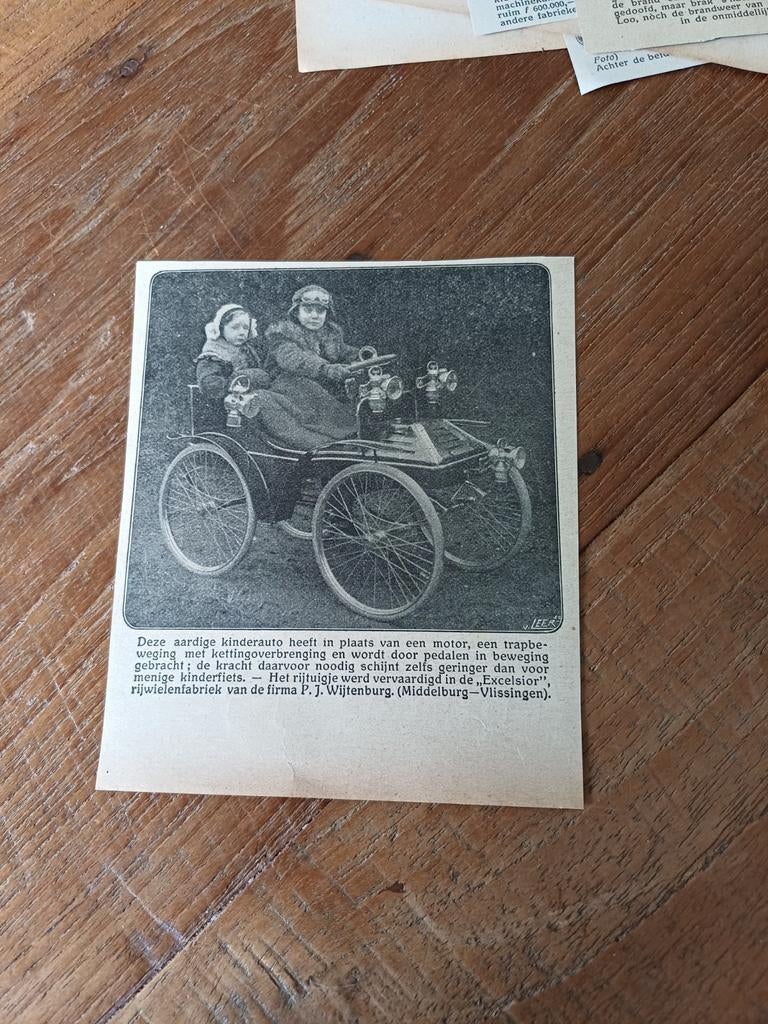 Knipsel kinderarts rijwielfabriek Excelsior Wijtenburg, Ophalen of Verzenden, Voor 1920, Knipsel(s)