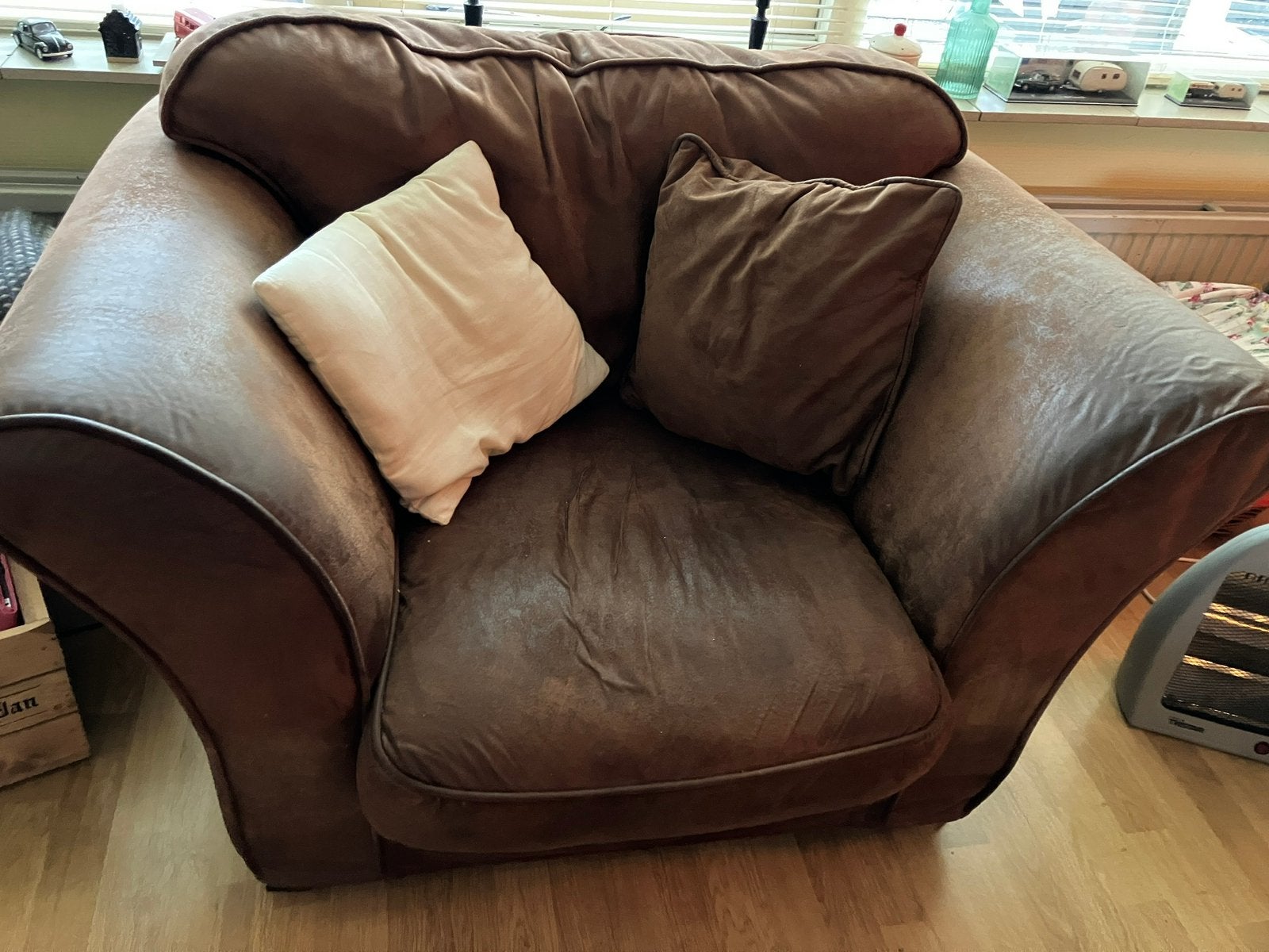 Bank, stoel en poef, Ophalen, Gebruikt, Tweepersoons, 75 tot 100 cm