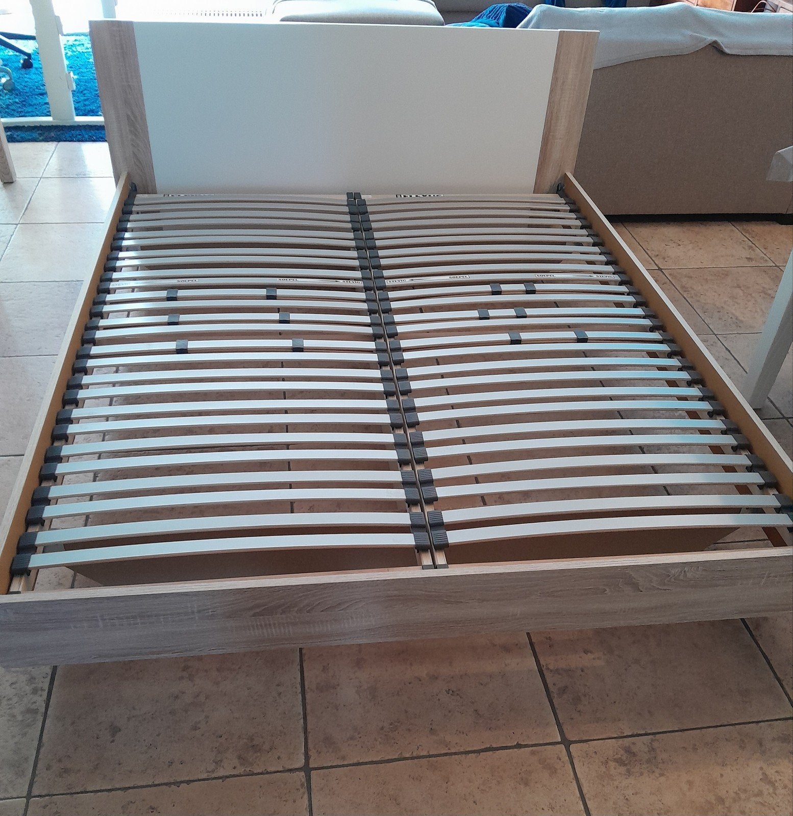 Tweepersoonsbed met lattenbodems (160x200 cm), T.e.a.b., Ophalen, Overige kleuren, Tweepersoons, 200 cm