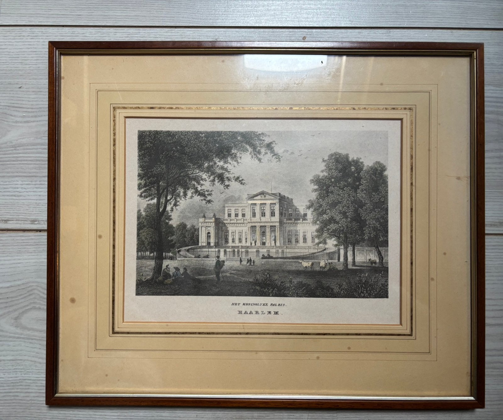 Prent 'Het Koninglyke Paleis. Haarlem.' – Deels Gekleurd, Ophalen
