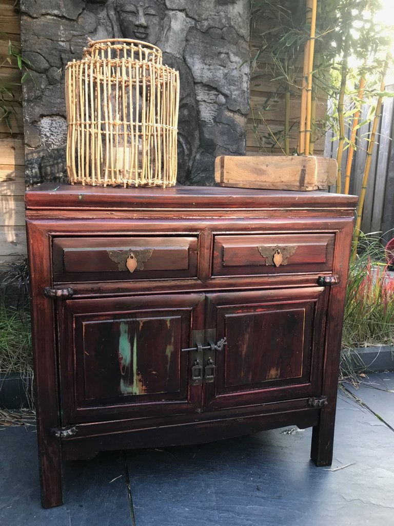 Chinees vlinder kast met 2 lades chinese kast, Huis en Inrichting, Kasten | Ladekasten, Gebruikt, Minder dan 100 cm, 50 tot 100 cm
