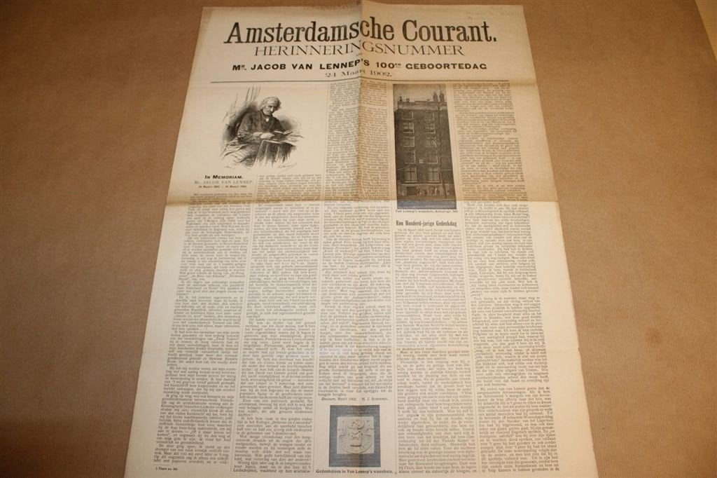 Amsterdamsche Courant Herinneringsnr. van Lennep 1902 !!, Ophalen of Verzenden, Voor 1920, Knipsel(s)
