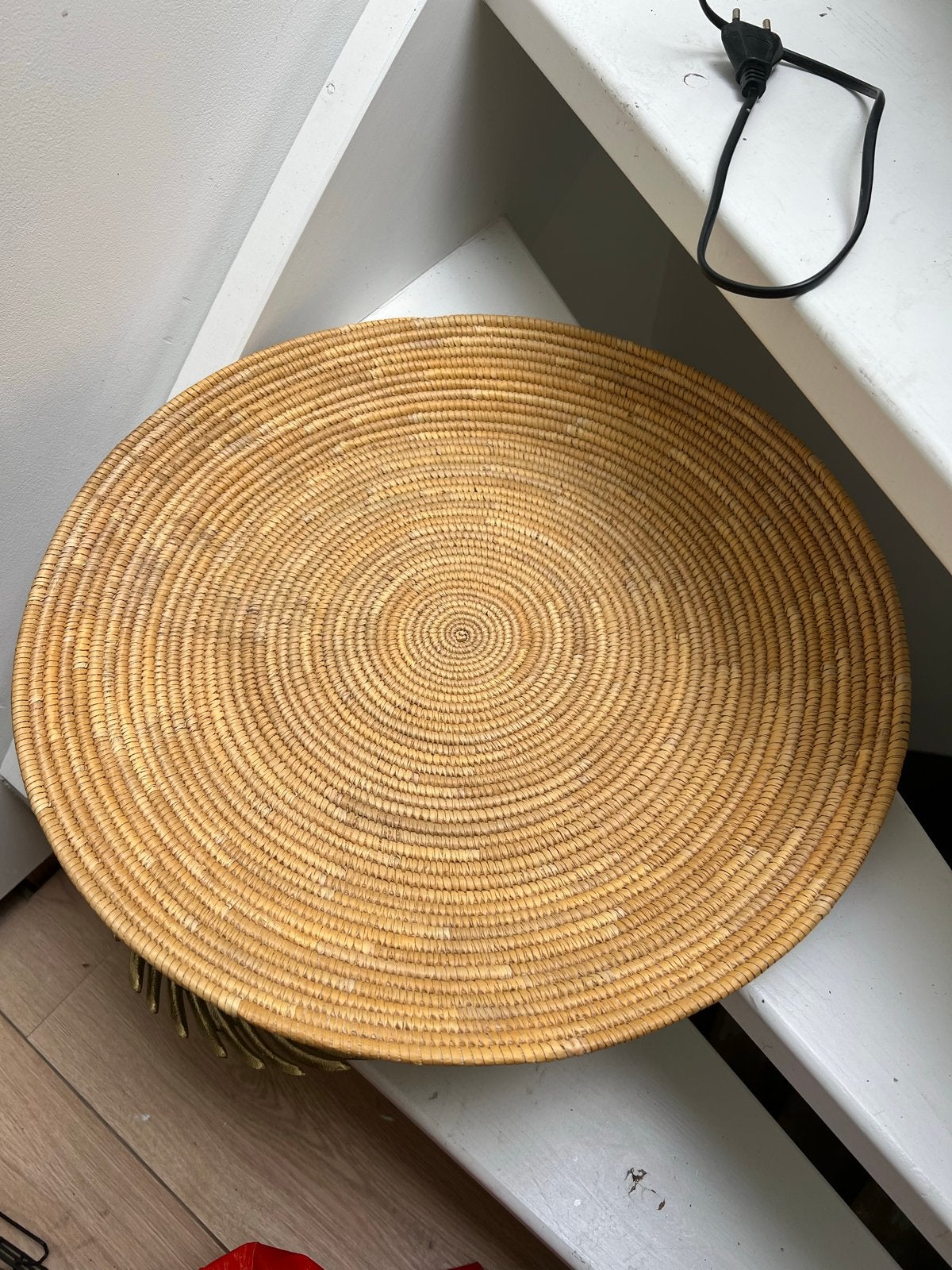 Gevlochten rieten schaal - Decoratieve mand, Ophalen, Gevlochten, Schaal, Rond