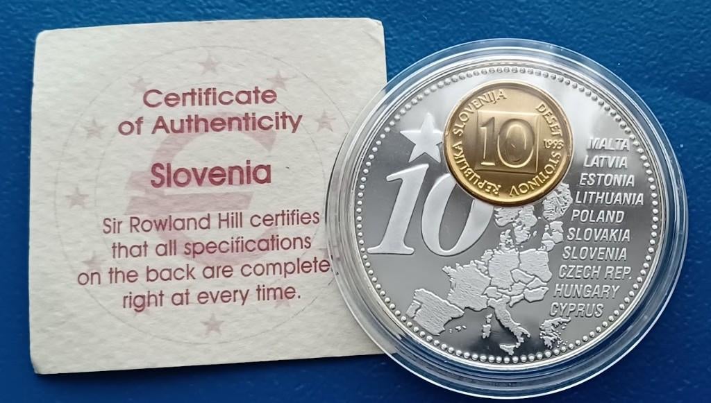 Slovenië 10 euro 2006 "Forthcoming New Euro Countries", Postzegels en Munten, Verzenden, Overige materialen, Buitenland