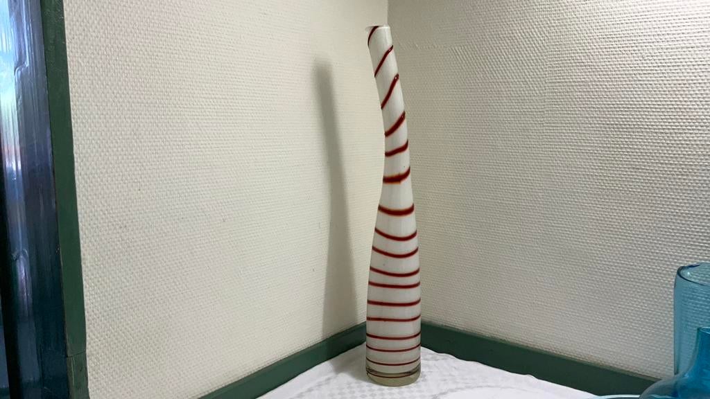 Murano candy cane vaas,, Ophalen of Verzenden