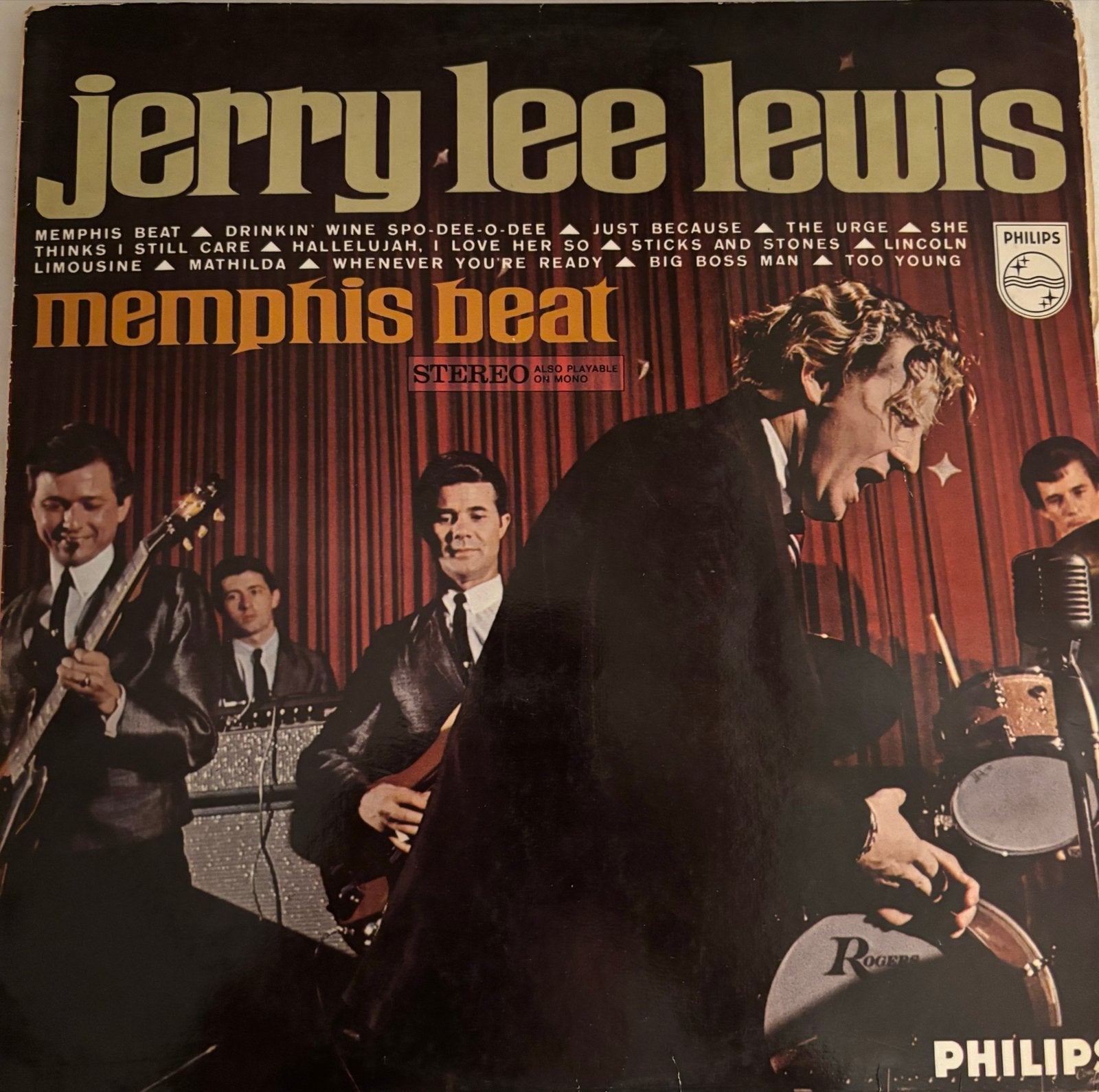 Jerry Lee Lewis - Memphis Beat LP (Philips), LP, Gebruikt, Pop, Ophalen of Verzenden