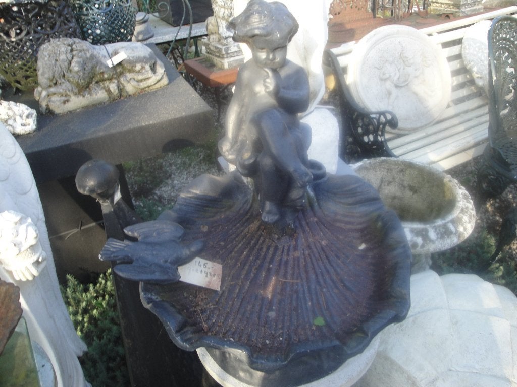 vogelbak gietijzer met massief gietijzeren engel, Tuin en Terras, Ophalen of Verzenden, Nieuw