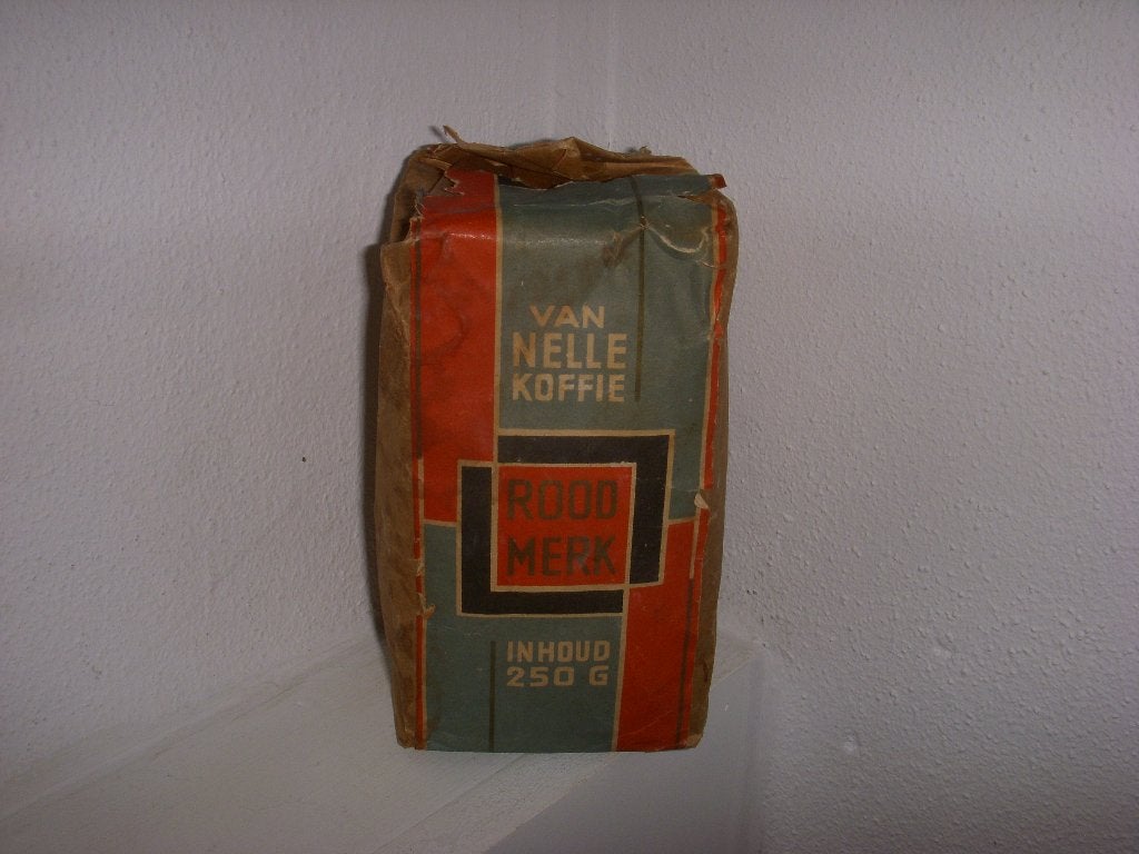 Vooroorlogse volle verpakking Van Nelle koffie, Jac Jongert, Ophalen of Verzenden, Gebruikt, Verpakking