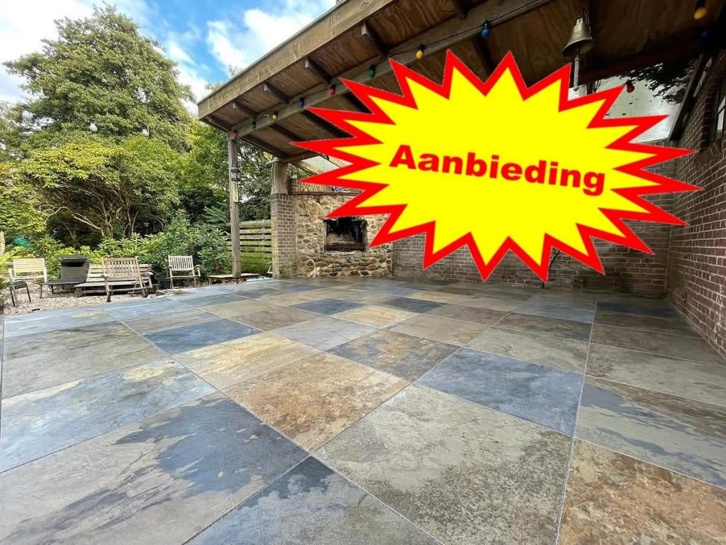Tuintegel ardesie african stone 80x80x4cm, Keramiek, Nieuw, Ophalen of Verzenden, 10 m² of meer