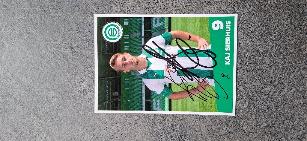 Spelerskaart met handtekening Kaj Sierhuis Ajax FC Groningen, Verzamelen, Ophalen of Verzenden, Nieuw, Overige binnenlandse clubs