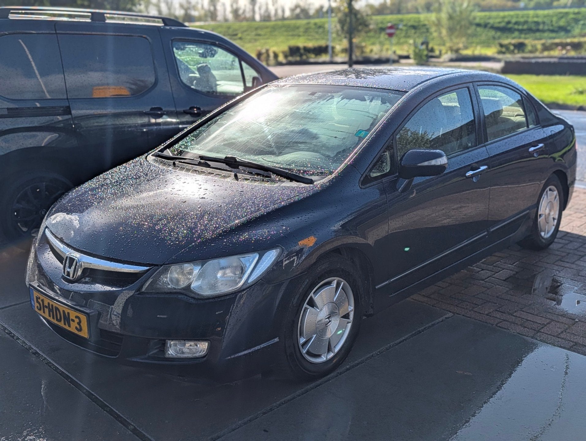 Honda Civic 1.3 Hybrid - Stoelverwarming - Leuke auto !, Auto's, Stof, Gebruikt, Beige, Origineel Nederlands