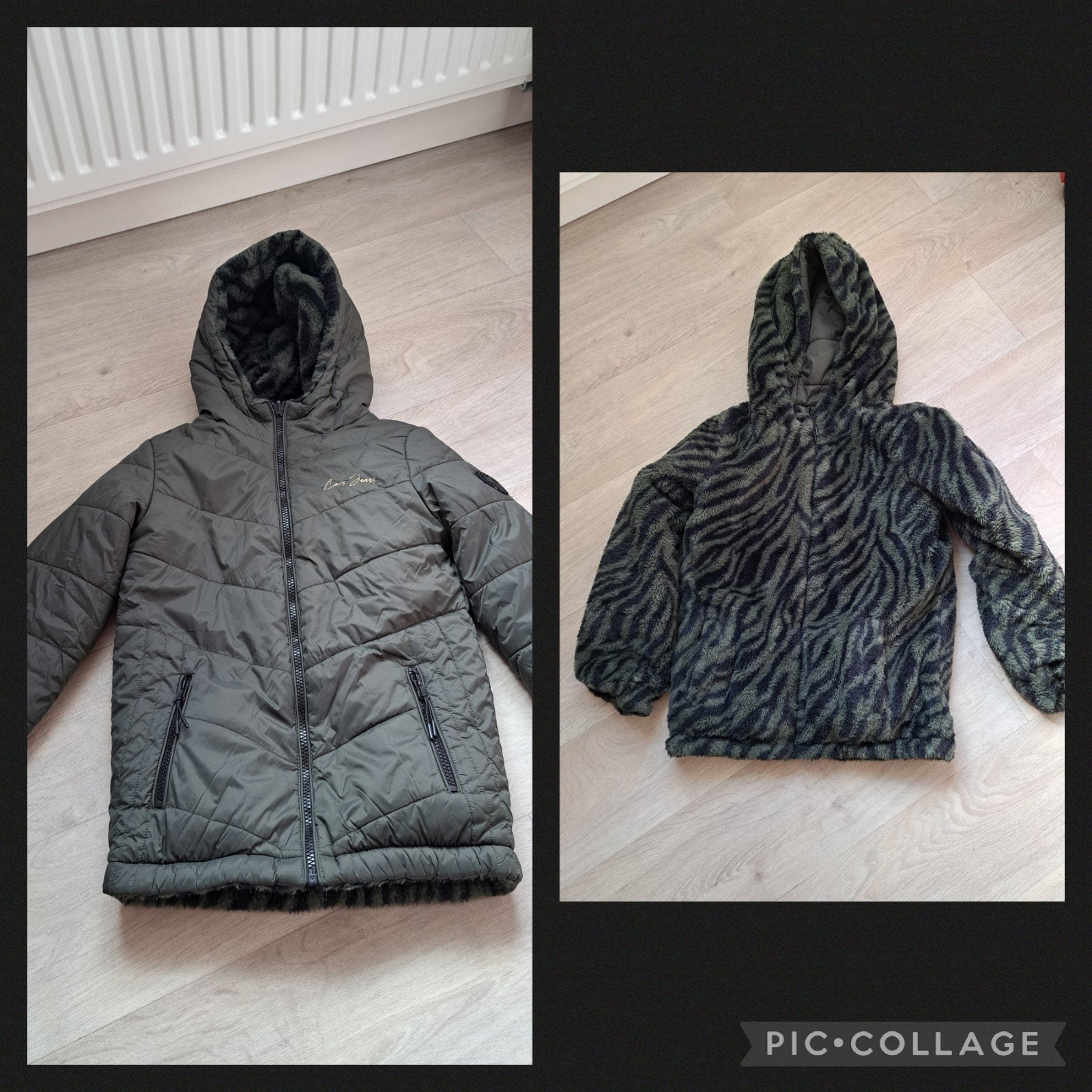 Cars Reversible winterjas maat 140 groen imitatiebont, Kinderen en Baby's, Kinderkleding | Maat 140, Meisje, Ophalen of Verzenden