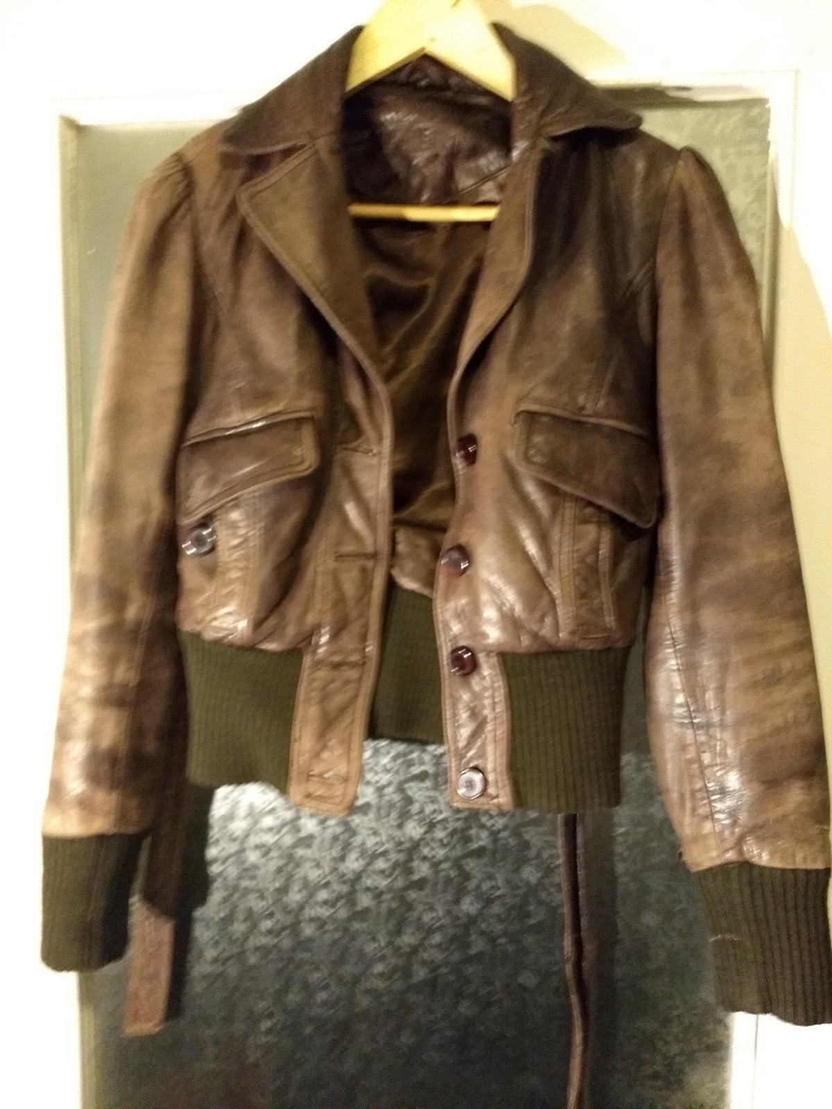 Leren bruine jas maat S, Kleding | Dames, Bruin, Ophalen of Verzenden, Onbekend, Maat 36 (S)