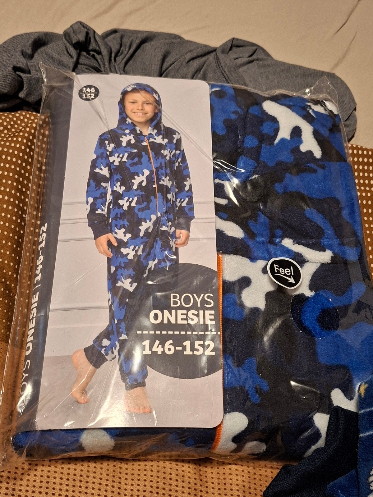4x  Jongens onesie camouflage blauw maat 146-152, Ophalen of Verzenden, Nieuw, Jongen, Nacht- of Onderkleding