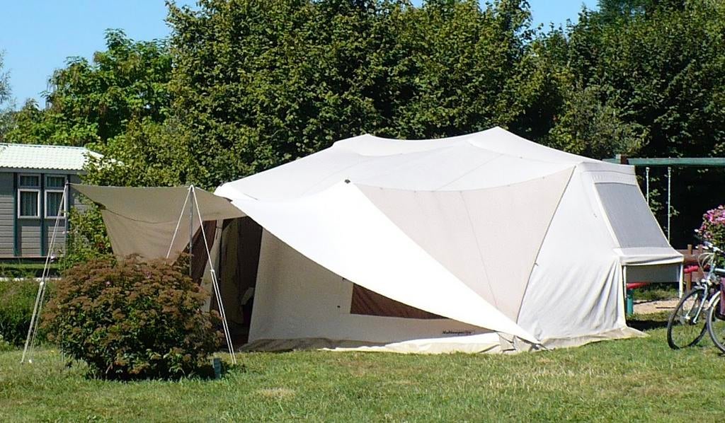 Holtkamper Flyer Expedition vouwwagen met kampeer uitrusting, Caravans en Kamperen, Vouwwagens, Ophalen, Beige, Aanwezig, Tot en met 6
