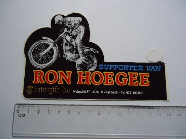 sticker oud RON HOEGEE Motorcross zwijndrecht motor cross, Verzenden, Zo goed als nieuw, Bedrijf of Vereniging