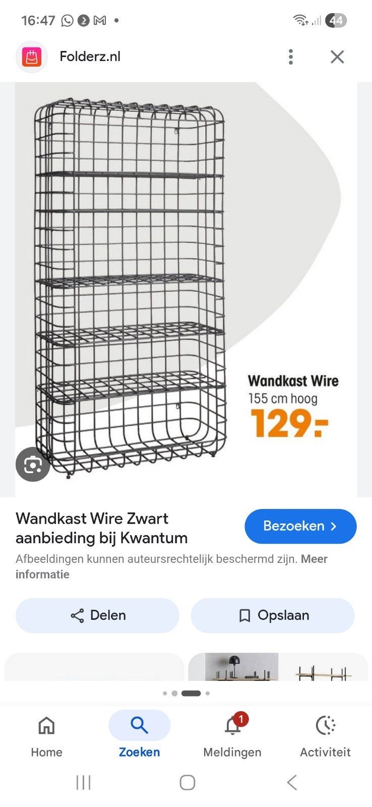 Wandkast Wire Zwart /Ik zoek zo'n kast., Huis en Inrichting, Kasten | Wandmeubels, Ophalen of Verzenden