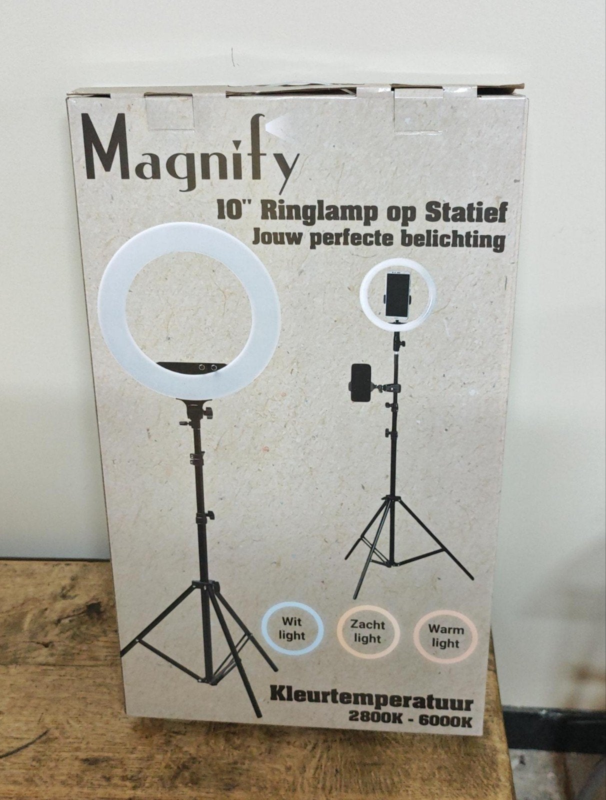 Selfie Ringlamp met Statief - Perfect voor TikTok & Vlogs, Ophalen, Zo goed als nieuw