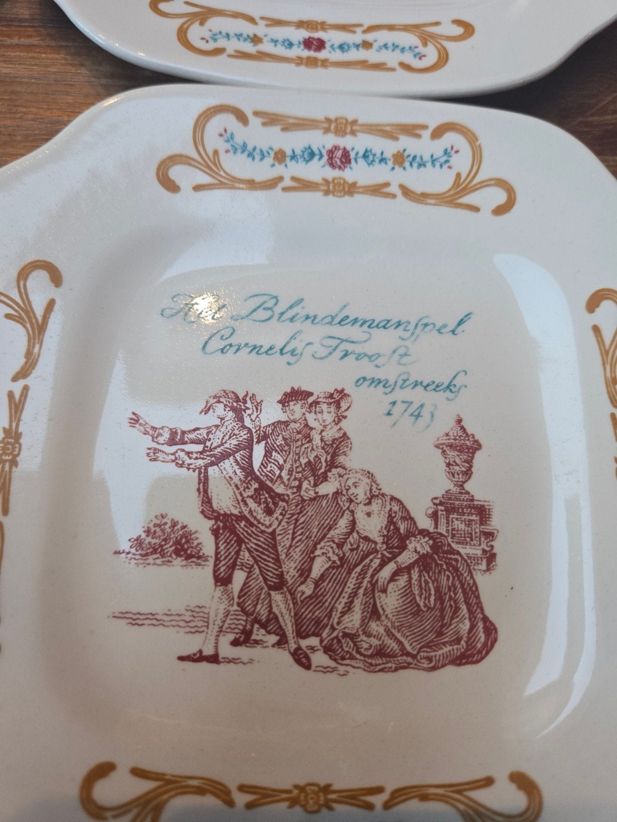 Boch La Louviere 4 Schoteltjes Cornelis Troost., Ophalen of Verzenden
