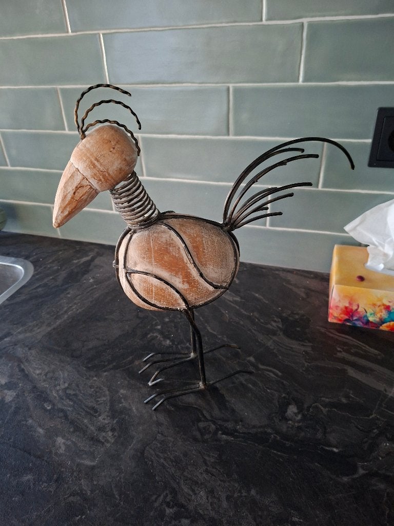 Houten vogel, Hout, Overige stijlen, Ophalen of Verzenden, Zo goed als nieuw