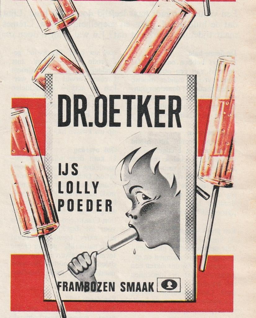 Retro reclame 1966 Dr. Oetker ijs lolly poeder zelf maken, Verzenden, Overige typen