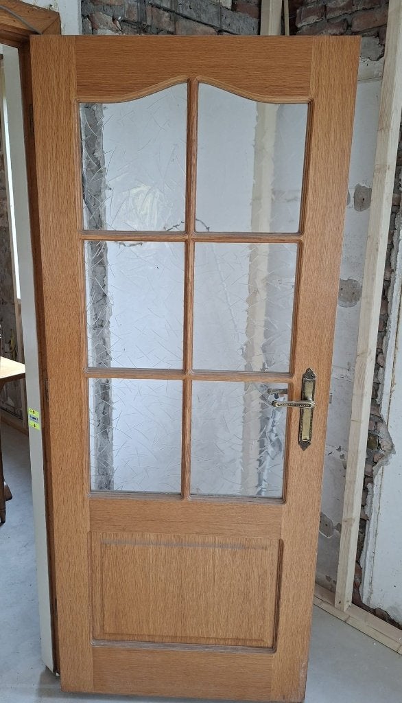 Massieve vintage binnendeur, Ophalen, Gebruikt, Binnendeur, 200 tot 215 cm
