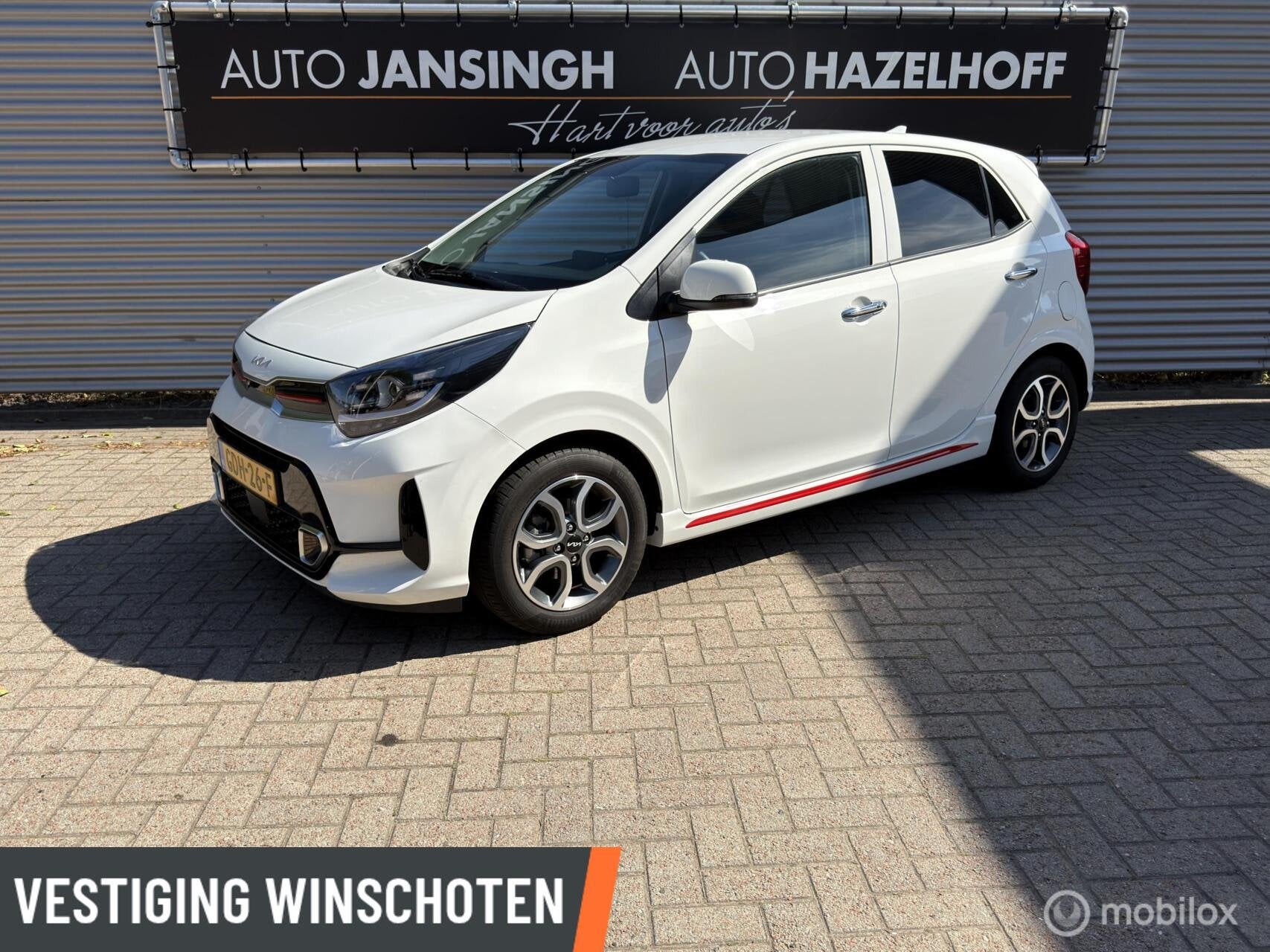 Kia Picanto 1.0 DPi GT-Line met 17568 km! | Keyless | Camera, Auto's, Gebruikt, 4 stoelen, Wit, Handgeschakeld