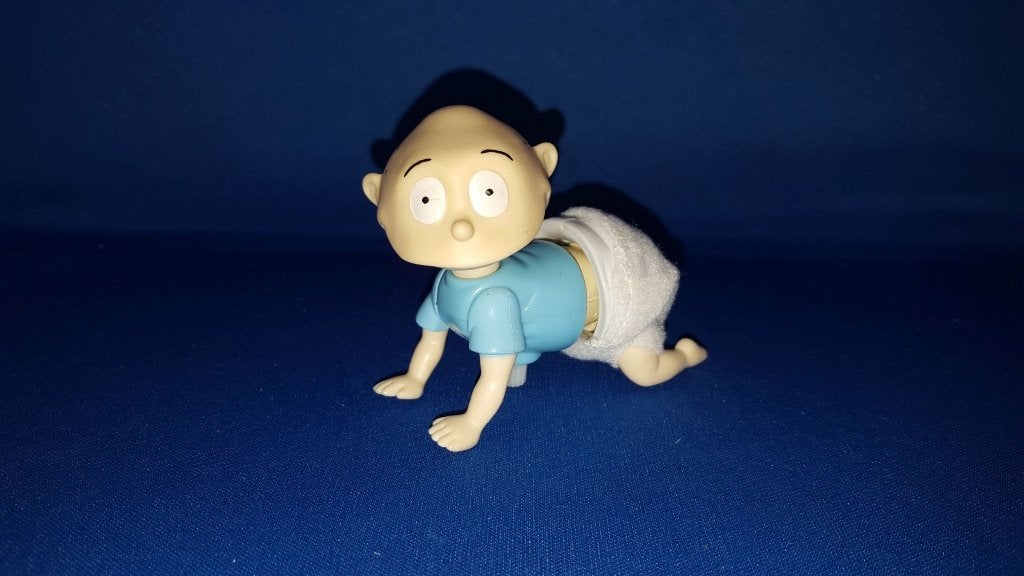 Rugrats, Ratjetoe, baby Tommy opwindfiguur, poppetje. 4A12, Verzamelen, Tweedehands verkoop, Tweedehands verkoop, Gebruikt, Ophalen of Verzenden