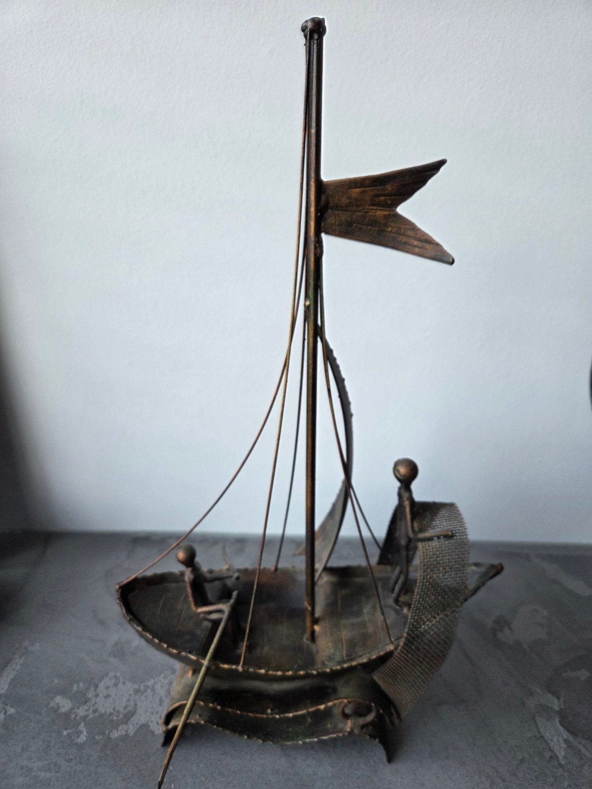 Antiek koperen zeilboot /zeilboot koper, Antiek en Kunst, Ophalen of Verzenden