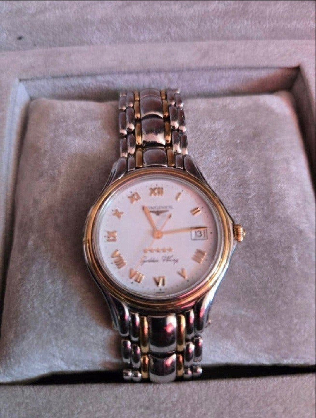 Longines Gold Wings 18K Goud/Staal - Compleet & Krasvrij, Ophalen of Verzenden