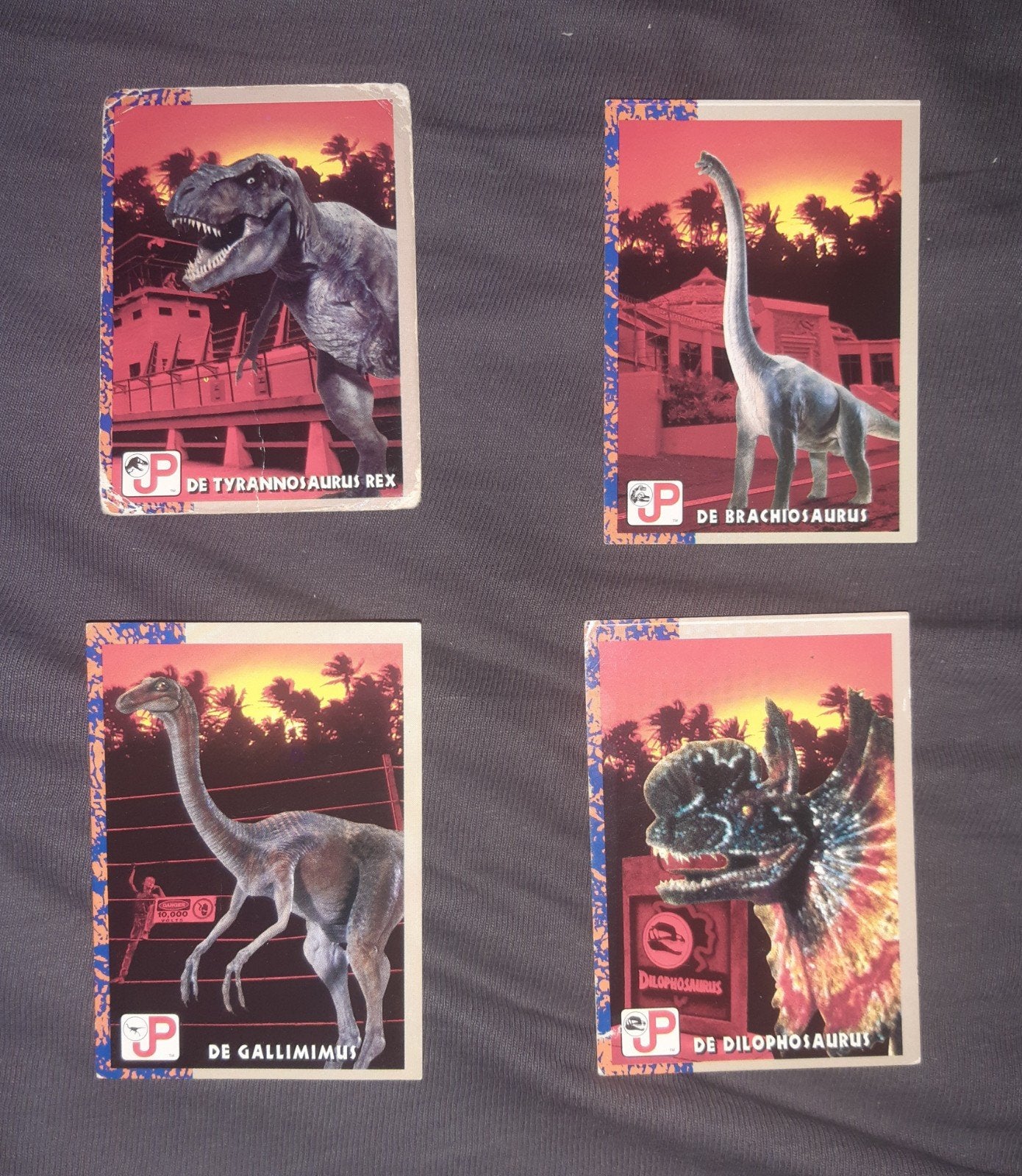 Topps Jurassic Park dino  kaart kaarten, Verzenden, Gebruikt, Film, Foto of Kaart