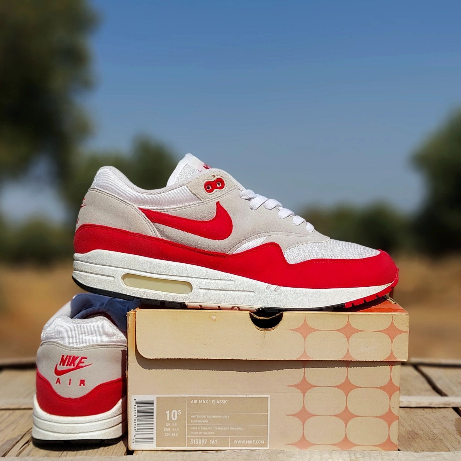 NIKE AIR MAX 1 HOA OG RED 2005 EU44,5 US10.5 history of air, Ophalen of Verzenden, Overige kleuren