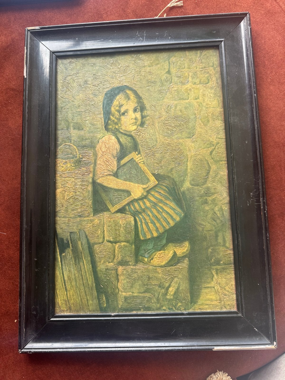 Oude prent 'La petite Marguerite' - 37 x 27 cm, Ophalen of Verzenden, Print, Prent, Ingelijst