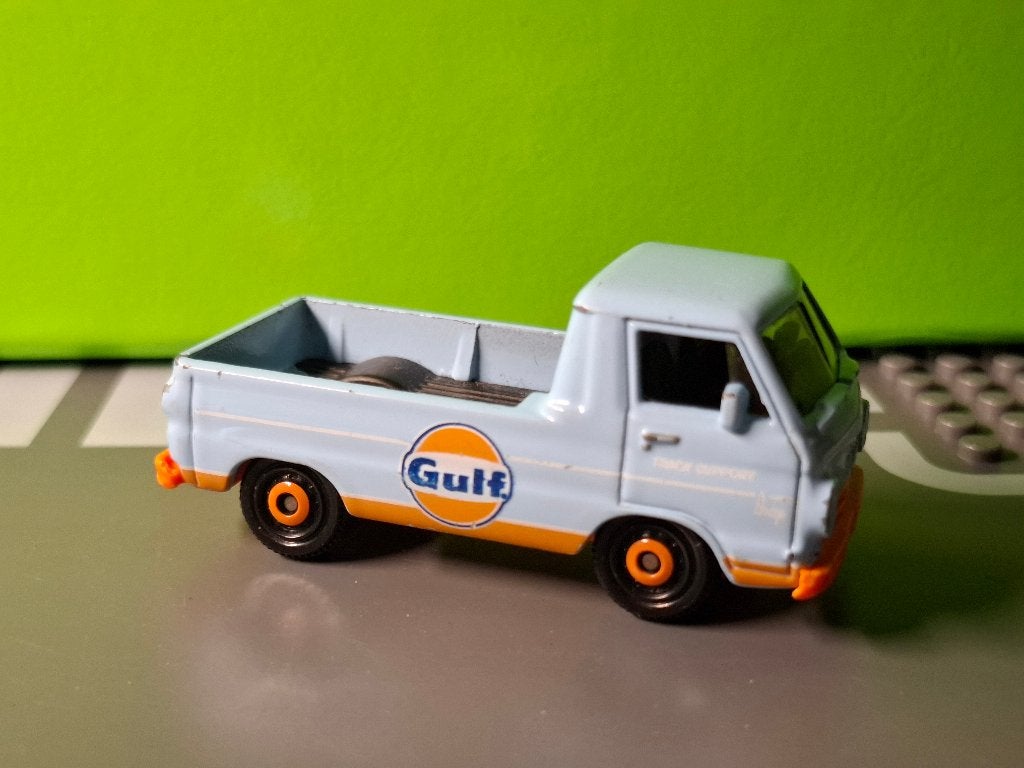 Matchbox - 1966 Dodge A100 Pickup Gulf [blauw] 1/60, Ophalen of Verzenden, Gebruikt, Auto