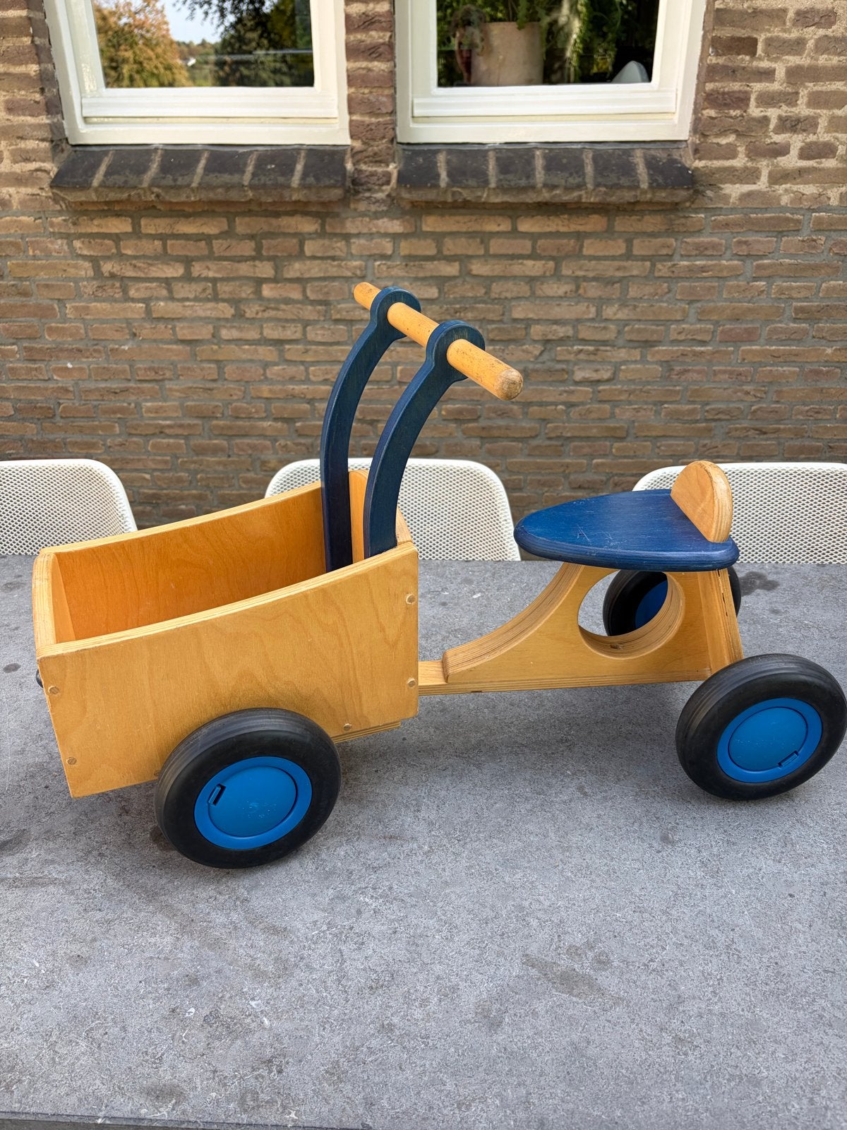 Houten bakfiets loopfiets van Dijk Toys, Ophalen, Gebruikt, Loopfiets