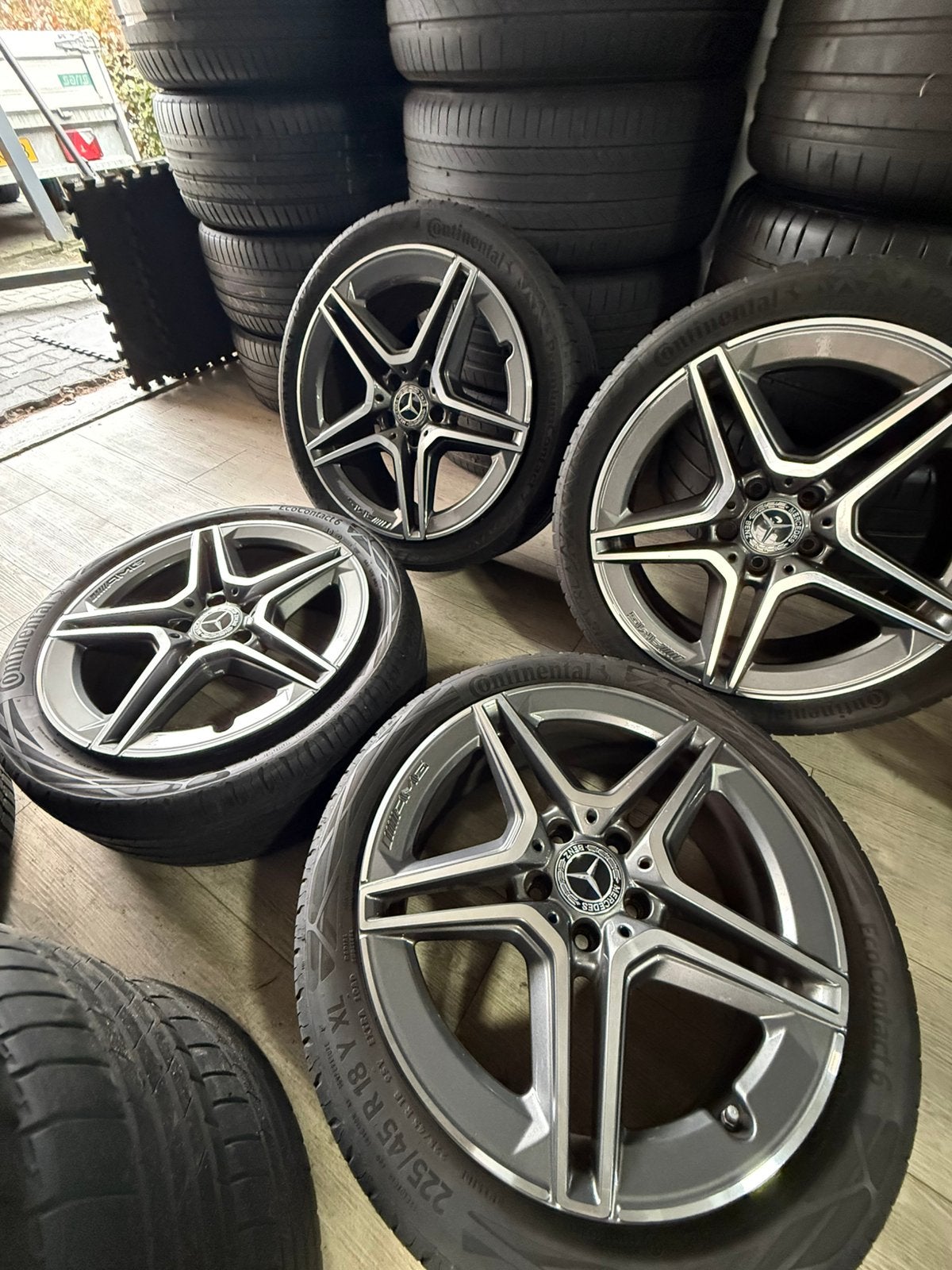 Mercedes/c klasse/amg/18inch/zomer/breedset, Niet ingevuld, 18 inch, Gebruikt, Banden en Velgen