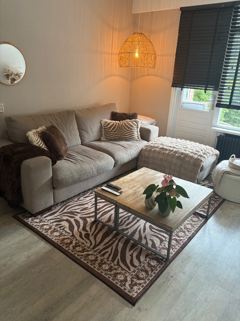 Vloerkleed zebraprint, Huis en Inrichting, Stoffering | Tapijten en Kleden, Ophalen, 150 tot 200 cm, Beige, Rechthoekig