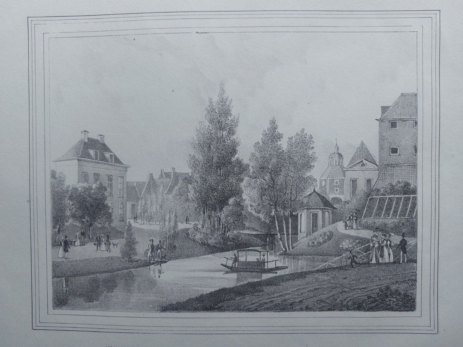 7 / Aanleg van de Zonstraat Utrecht Originele steendruk 1830, Gesigneerd in de plaat, Ophalen of Verzenden, Kaarten en plattegronden