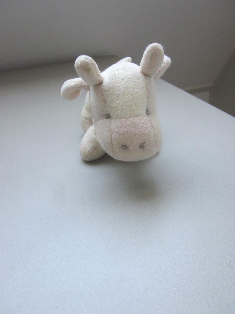 Happy Horse 2002 roomwit-beige badstof koe knuffel + rinkel, Overige karakters, Happy Horse, Nieuw, Ophalen of Verzenden