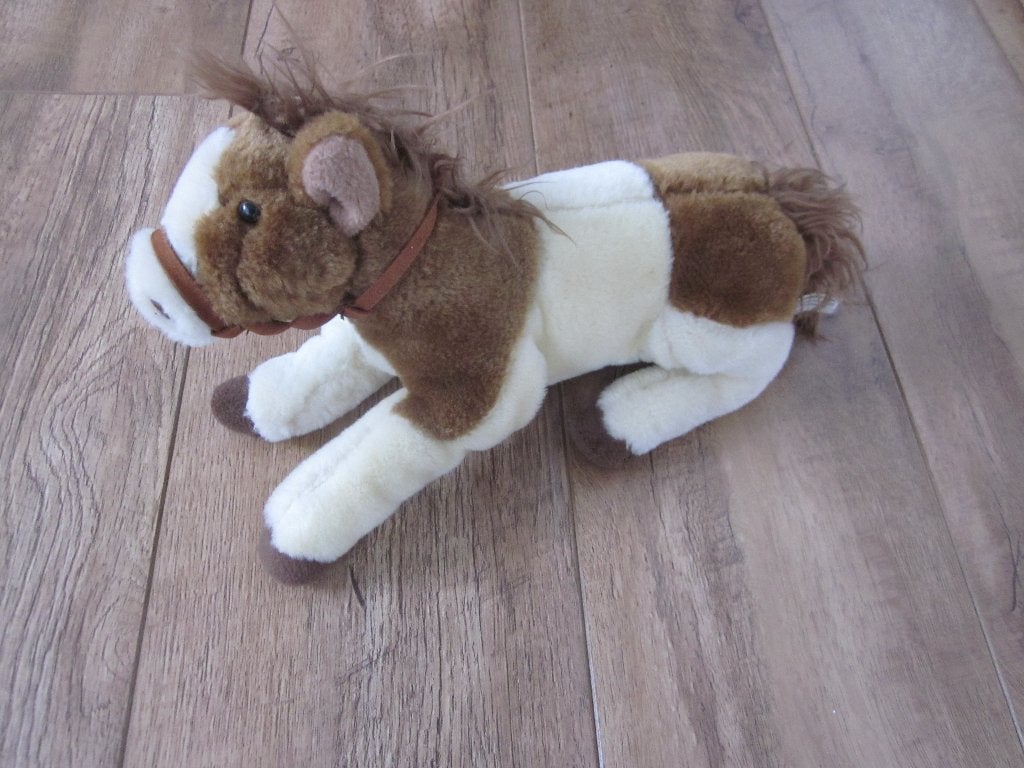 Dinotoys bruin-roomwit zacht pluche paard veulen knuffel, Kinderen en Baby's, Speelgoed | Knuffels en Pluche, Paard, Overige merken