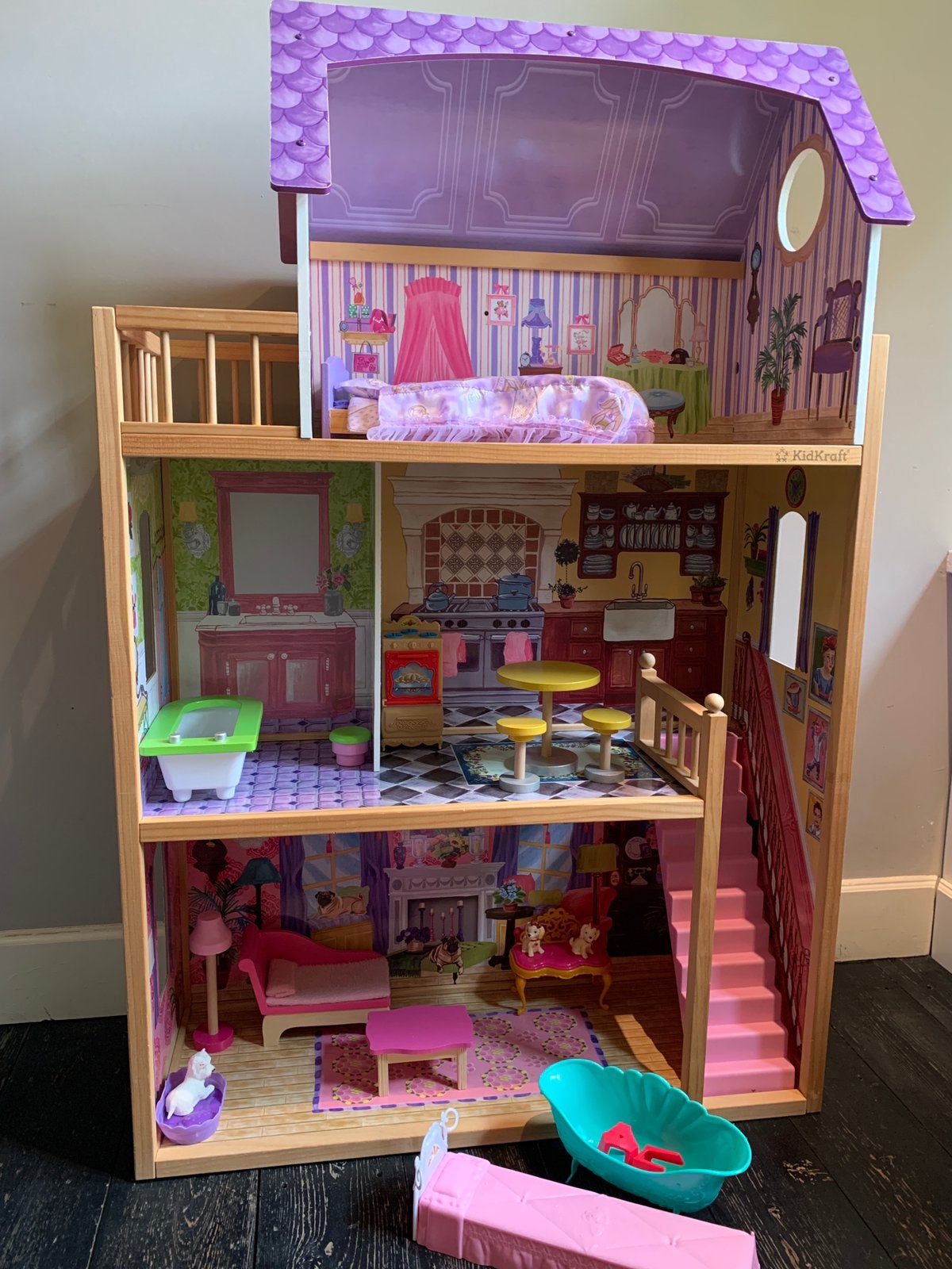 Barbiehuis kidscraft, Ophalen, Zo goed als nieuw, Poppenhuis