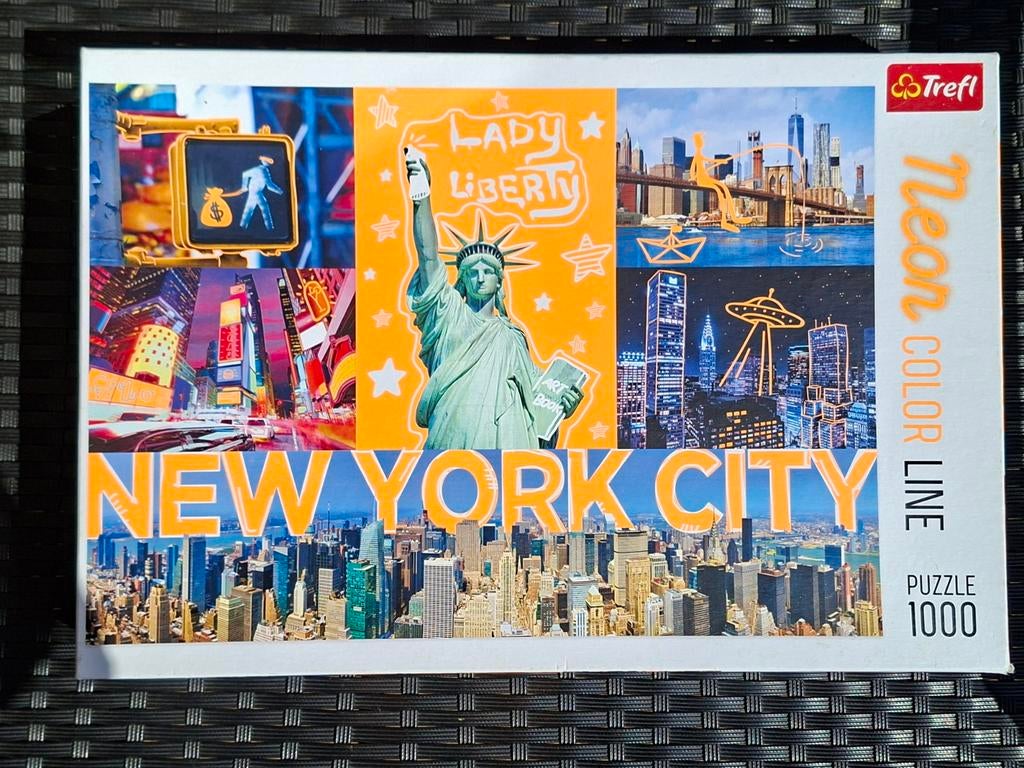 Trefl Neon Color Line New York City Puzzel 1000 stukjes, Ophalen of Verzenden, 500 t/m 1500 stukjes, Zo goed als nieuw, Legpuzzel